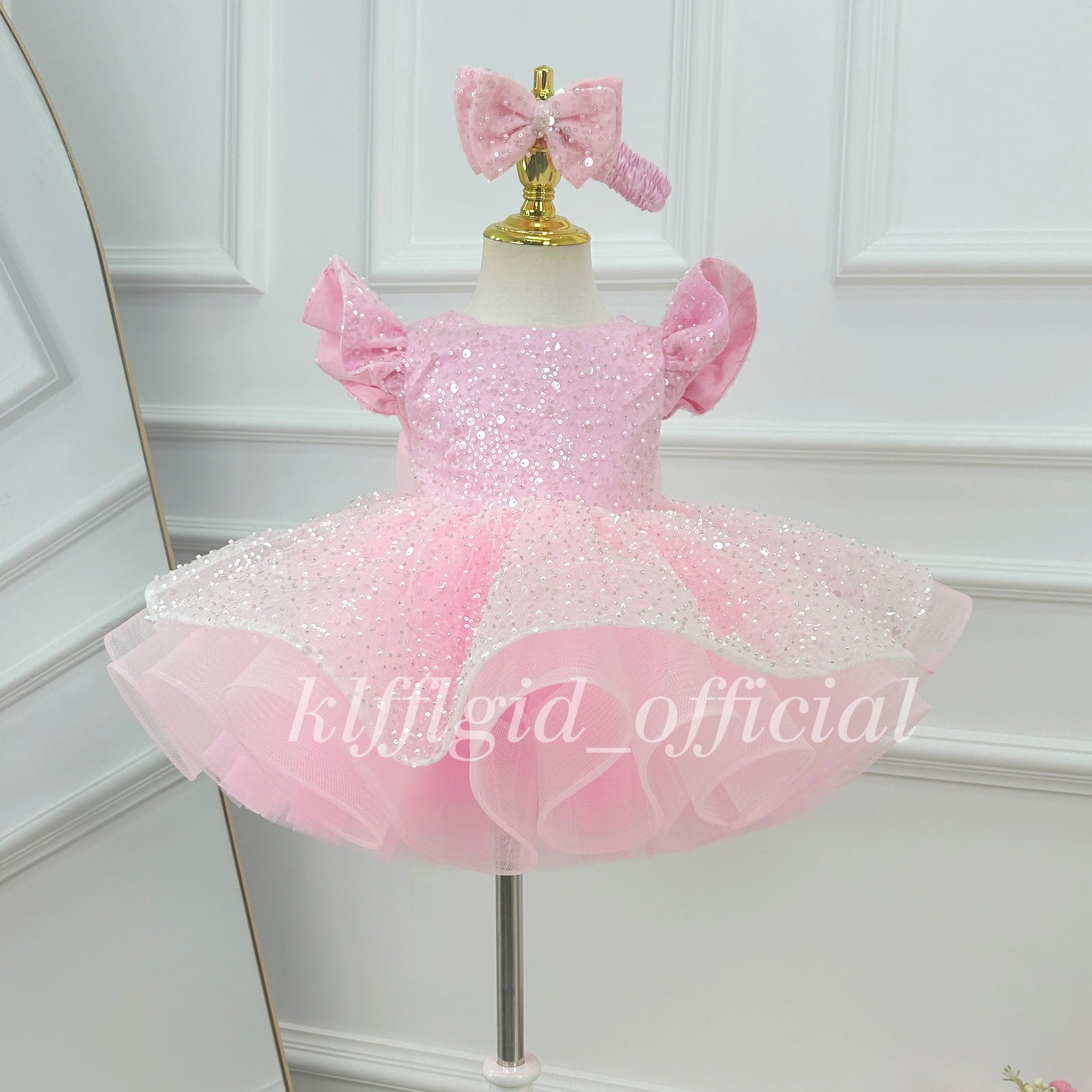 Baby Birthday Dress Glamorous sequined pageant gown for girls | KLFFIGID