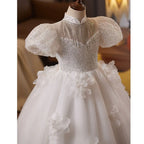 Wedding flower girl dresses, elegant girl evening gowns, children's floral dresses