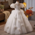 Wedding flower girl dresses, elegant girl evening gowns, children's floral dresses