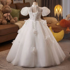 Wedding flower girl dresses, elegant girl evening gowns, children's floral dresses