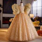 Sequined maxi dress, dress for girls aged 3-12, wedding dress, prom princess dress