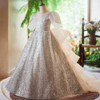 Elegant children's evening dress  Sequined dresses for girls aged 3-15, long dresses for girls, wedding dresses, flower girl train dresses