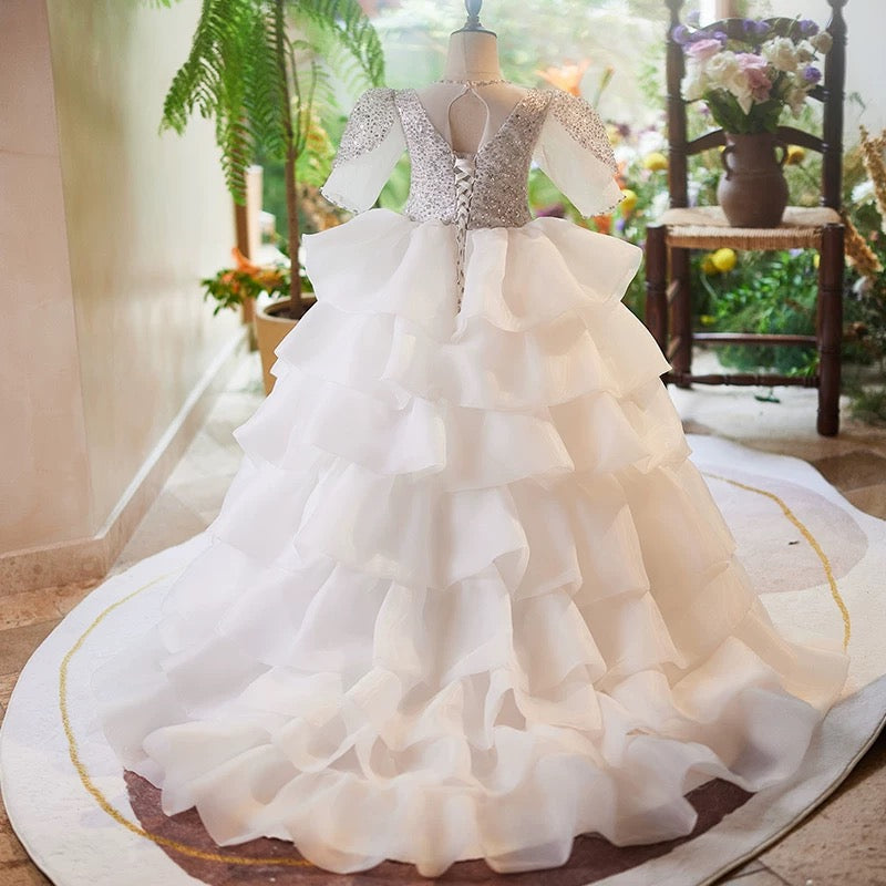 Elegant children's evening dress  Sequined dresses for girls aged 3-15, long dresses for girls, wedding dresses, flower girl train dresses