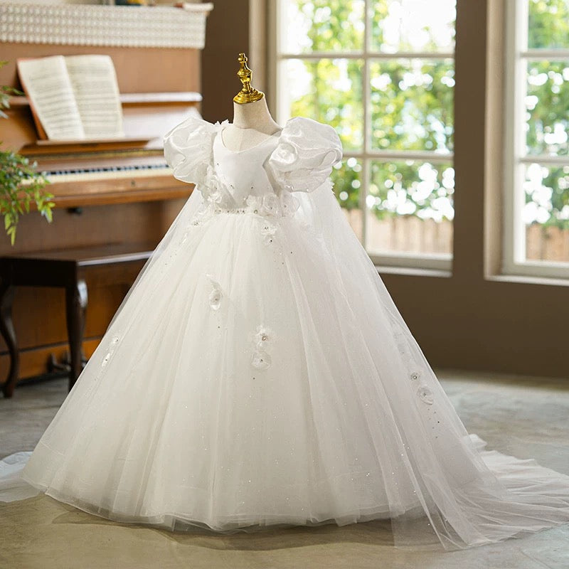 Wedding evening gowns, floral dresses, tulle capes, prom dresses for girls, princess dresses for girls.