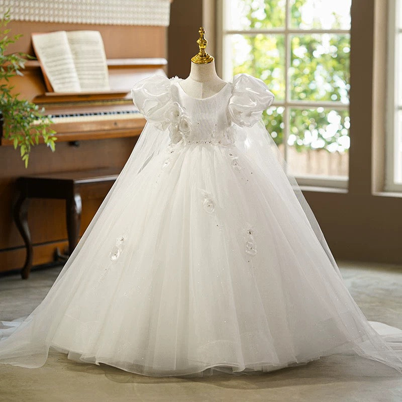 Wedding evening gowns, floral dresses, tulle capes, prom dresses for girls, princess dresses for girls.