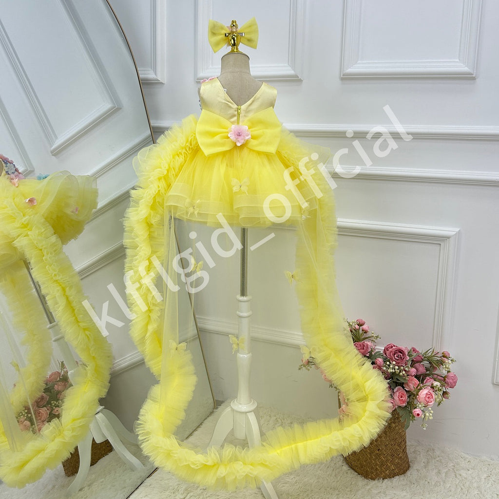 Girl's 1st Birthday Floral Wedding Party Dress | KLFFIGID