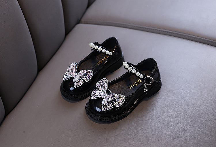 Bow Shiny Sequins Children Shoes, Baby Birthday Party Shoes