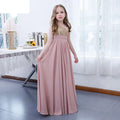Children's dress party performance wedding flower girl sequined one shoulder girls long evening dress