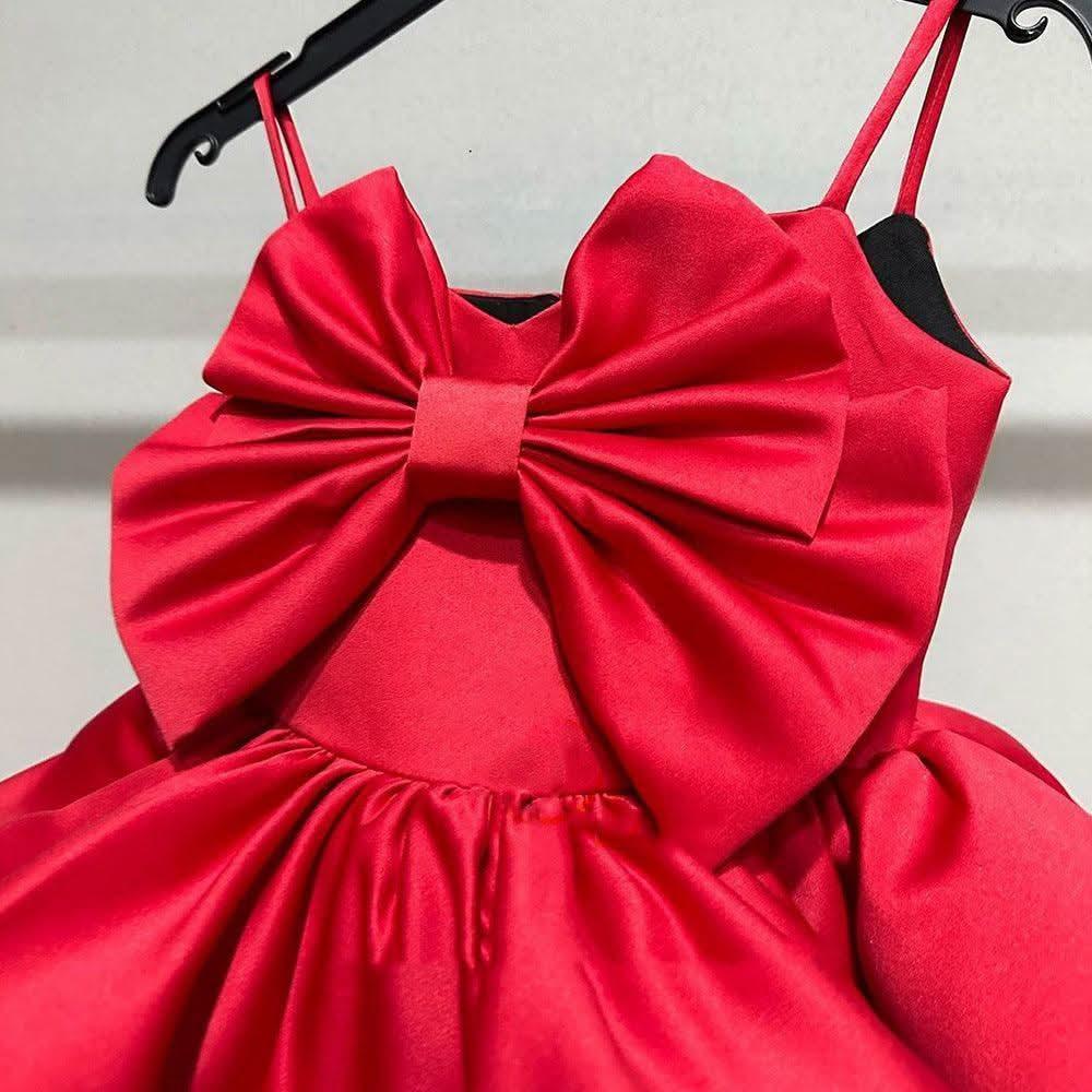 Sling Bow Christmas Party Evening Dress for Girls | KLFFIGID