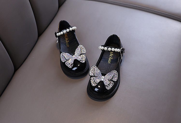 Bow Shiny Sequins Children Shoes, Baby Birthday Party Shoes