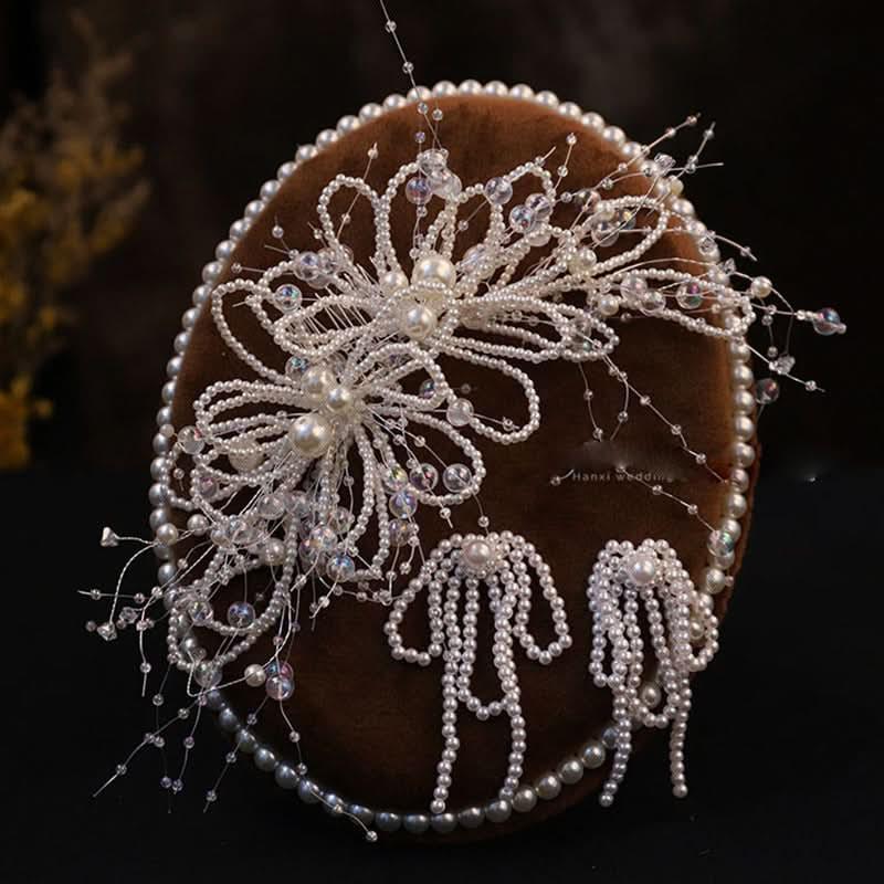 Children's birthday party wedding pearl hair accessories stage performance earrings hairpin（复制）