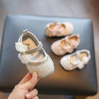 Dreamy Pink Princess Shoes Sparkling Bow Girl's Sandals Versatile Cute Sweet Princess Shoes