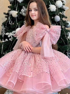 Girls Sweet Sequined Princess Big Bow Tutu Dress | KLFFIGID