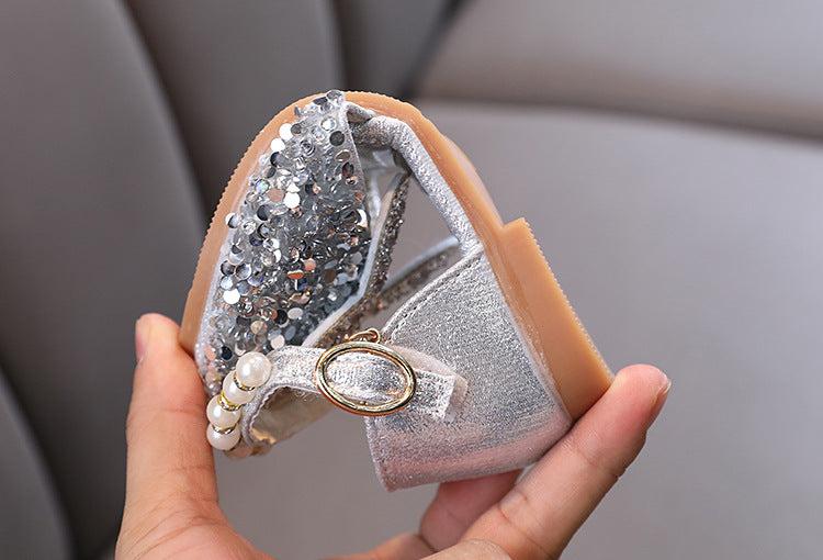 Cute bunny baby girl shoes, girls princess diamond dance performance shoes sandals
