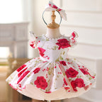 Floral Girls Birthday Party Dress Evening Princess Gown | KLFFIGID