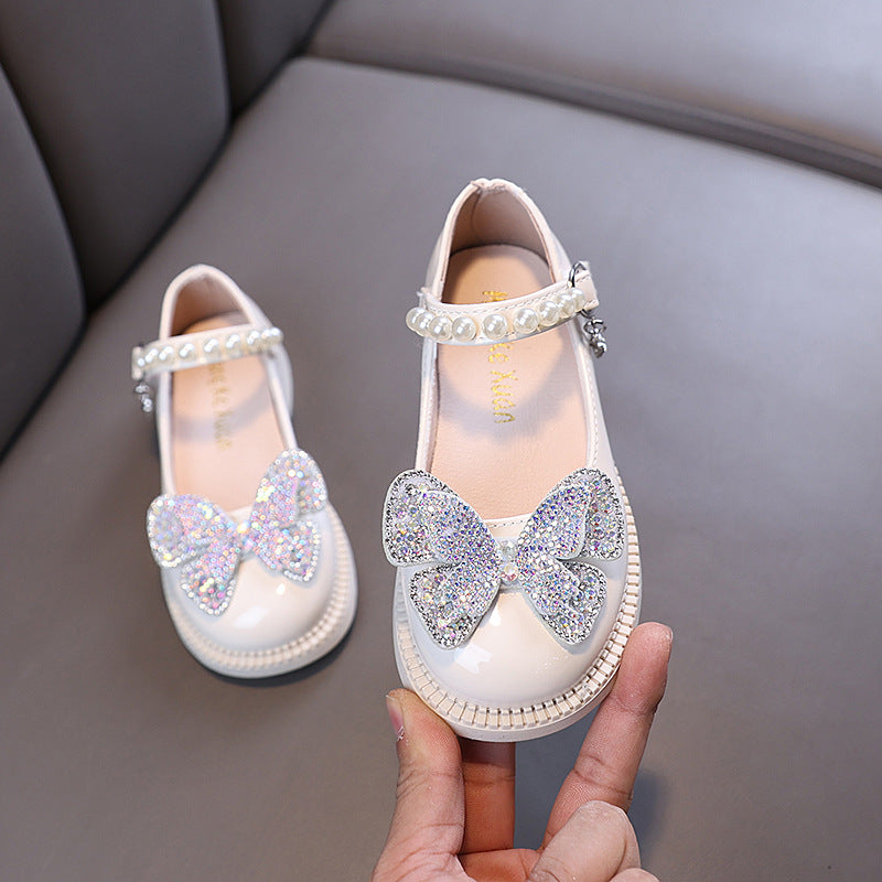 Bow Shiny Sequins Children Shoes, Baby Birthday Party Shoes