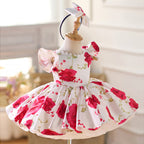 Floral Girls Birthday Party Dress Evening Princess Gown | KLFFIGID
