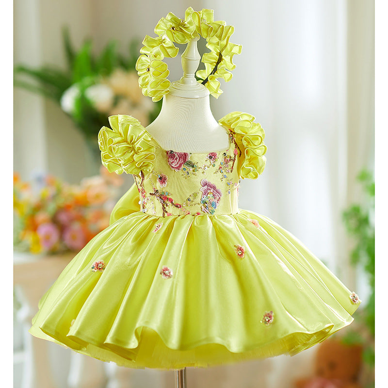 Girls Elegant Floral Fairy Colorful Princess Dress | KLFFIGID