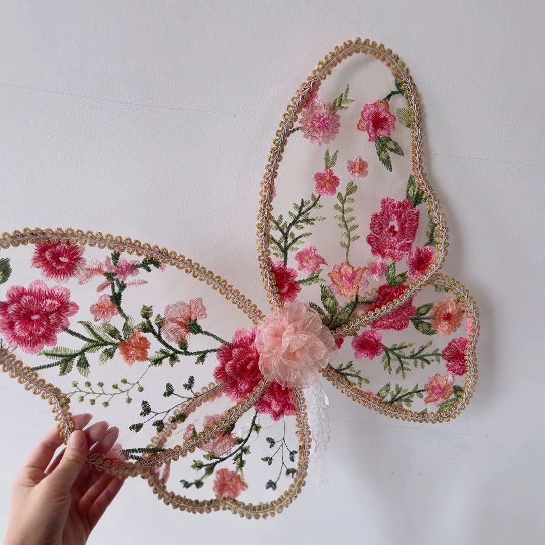 Paired with a floral dress, butterfly wings, floral butterfly wings