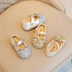 Girl's shoes with rhinestones, princess shoes, girls' leather shoes