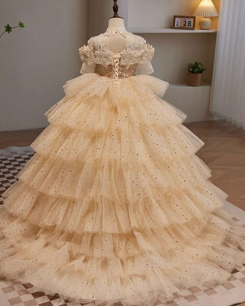 Girls 3-12 years old evening dress stage catwalk new flower girl wedding dress princess dress