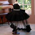 Girls Halter Neck Princess Dress with Tail for Catwalk | KLFFIGID