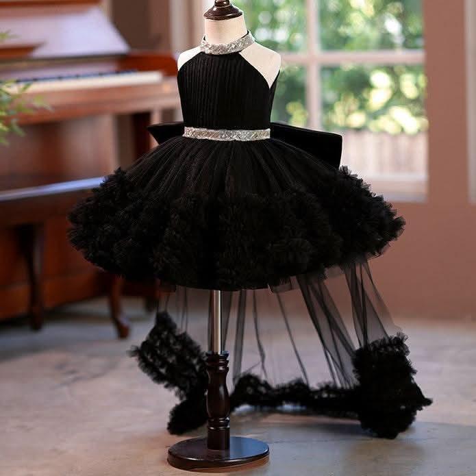 Girls Halter Neck Princess Dress with Tail for Catwalk | KLFFIGID
