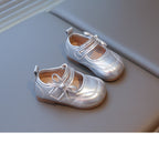 Baby shoes Girls' princess shoes Cute toddler shoes Solid-color leather shoes