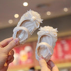 Baby shoes, sequined bow leather shoes, girls' shoes