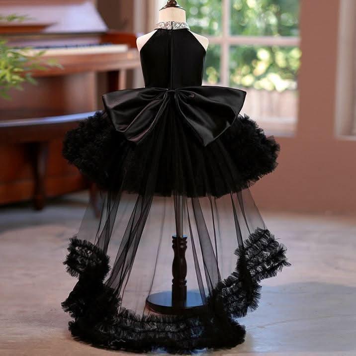 Girls Halter Neck Princess Dress with Tail for Catwalk | KLFFIGID