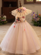 Girls Floral Princess Long Dress for Birthday Party & Catwalk | KLFFIGID