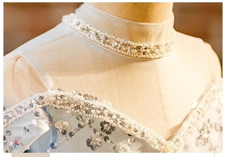 New flower girl wedding dress evening dress sequin fashion tail girl princess dress