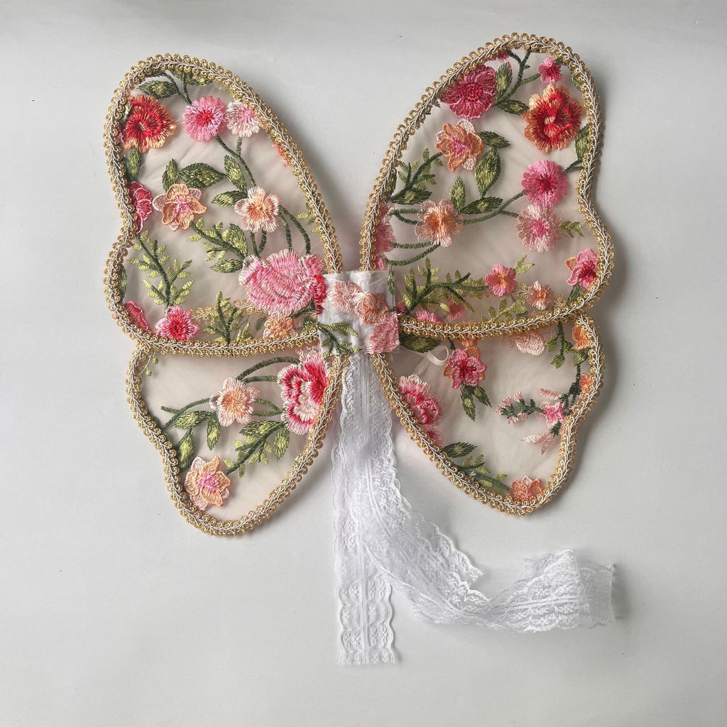 Paired with a floral dress, butterfly wings, floral butterfly wings