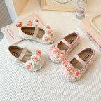 Cute Floral Girls' Shoes Dreamy Glitter Girls' Shoes Exquisite Handmade Floral Shoes