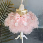 Girls Polka Dot Suspender Tutu Dress with Asymmetric Hem | KLFFIGID