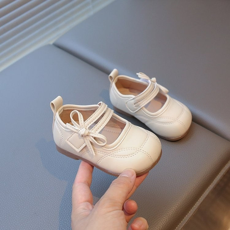 Baby shoes Girls' princess shoes Cute toddler shoes Solid-color leather shoes