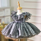 Baby birthday dress high-end luxury ruffled pearl evening dress Suitable for catwalk weddings and various occasions