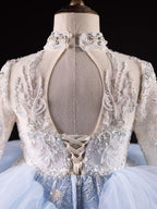 New Wedding Flower Girl Pearl Elegant Girls Evening Dress