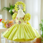 Girls Elegant Floral Fairy Colorful Princess Dress | KLFFIGID