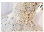 New flower girl wedding dress evening dress sequin fashion tail girl princess dress