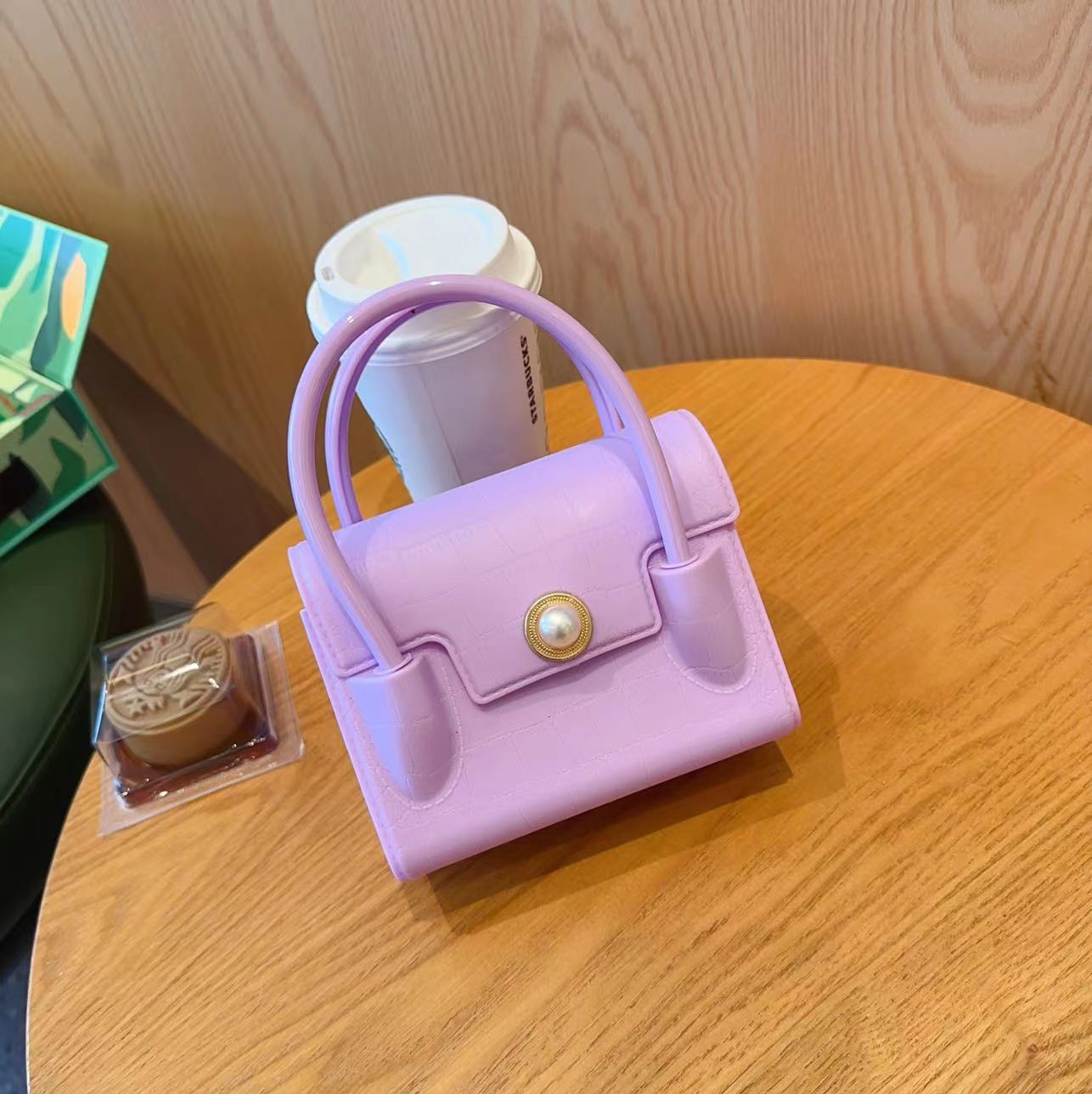 Girls Mini Pearl Handbag Fashion Crocodile Pattern Purse | KLFFLGID