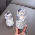 Children's diamond princess shoes, sparkly little leather shoes for toddlers and girls.