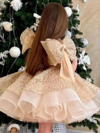 Girls Sweet Sequined Princess Big Bow Tutu Dress | KLFFIGID