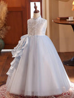 New style children's stage host catwalk performance embroidered girl princess dress