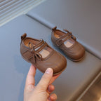 Baby shoes Girls' princess shoes Cute toddler shoes Solid-color leather shoes