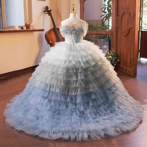 Big Bow Sparkly Tulle Flower Girl Wedding Dress for Girls | KLFFIGID