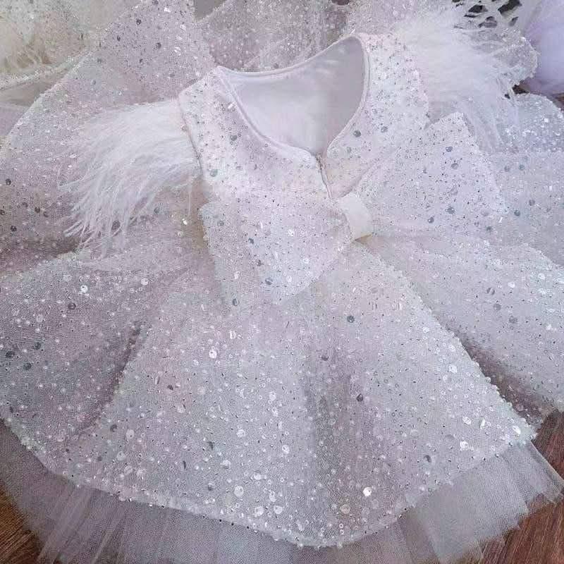 Girls Dreamy Sequin Princess Party Dress & Bow | KLFFIGID