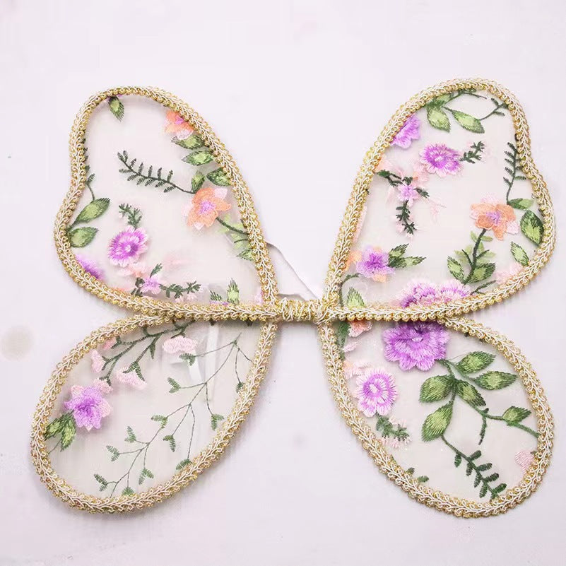 Paired with a floral dress, butterfly wings, floral butterfly wings
