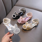 Cute bunny baby girl shoes, girls princess diamond dance performance shoes sandals
