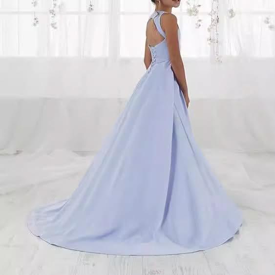 Girls piano performance dress violin performance banquet tail girl evening dress